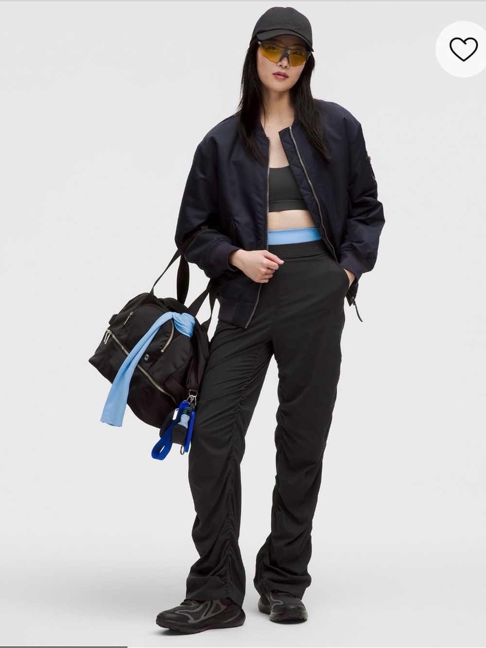 lululemon athletica Black Track Joggers with Light Blue Waistband